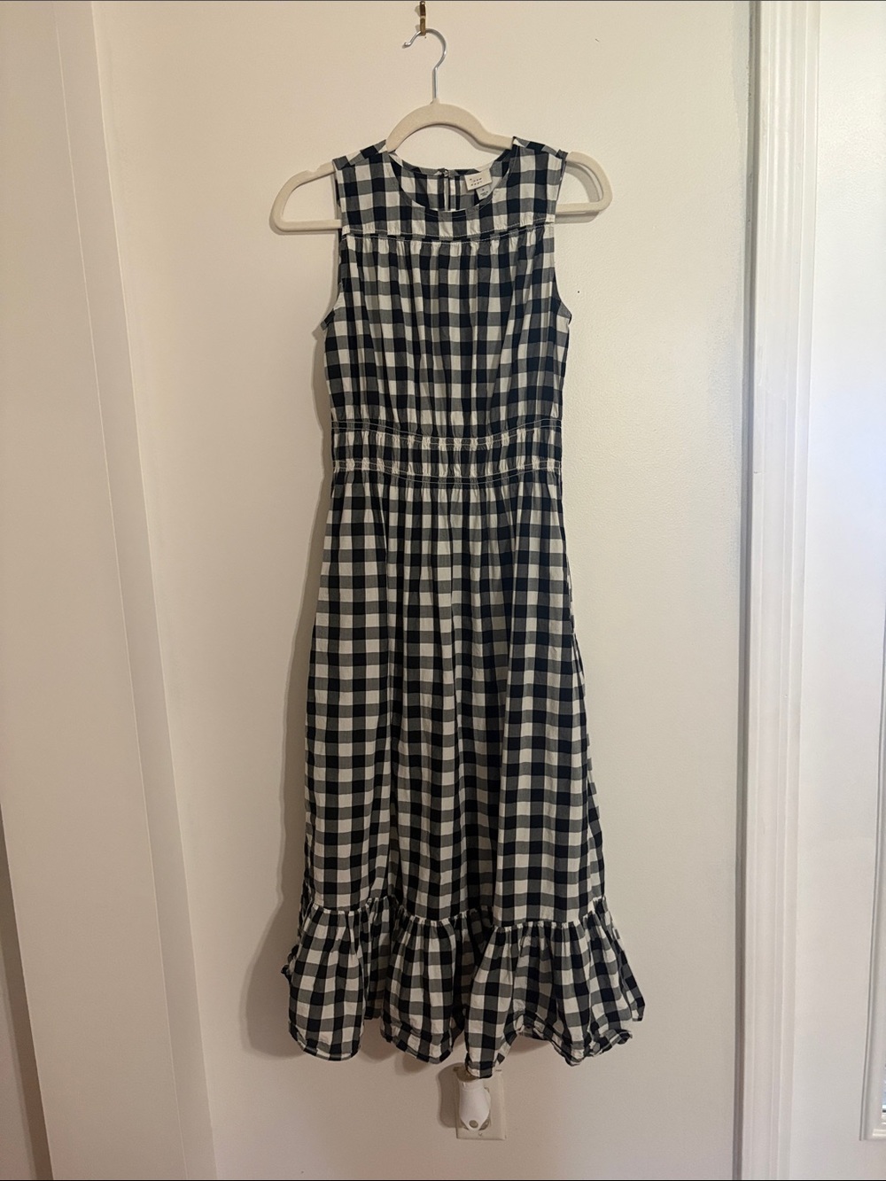 A NEW DAY BLACK AND WHITE GINGHAM MAXI DRESS